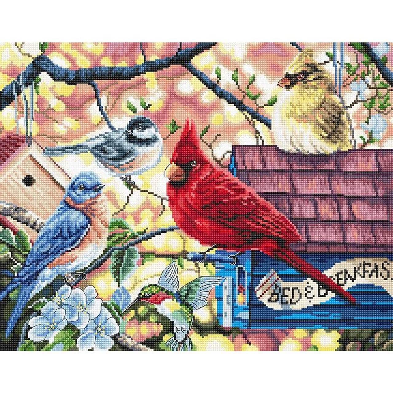 LetiStitch Springtime Songbirds Counted Cross Stitch Kit